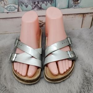 Birkenstock Yao Hex sandals metallic silver